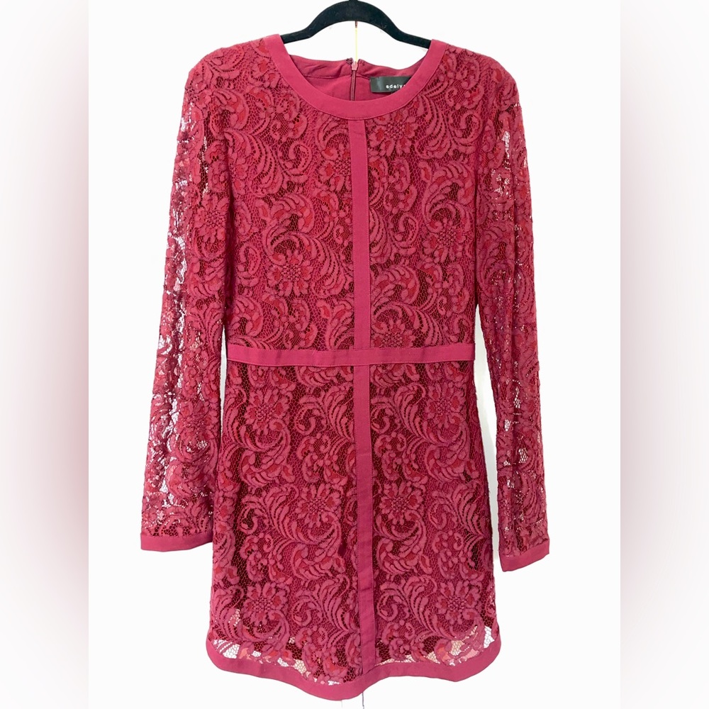 Adelyn Rae Burgundy Lace Dress - EUC